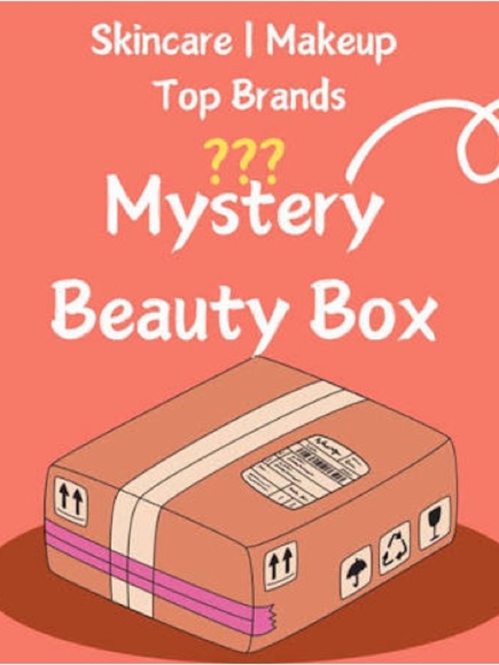 Mystery box filled with brand new skincare and makeup products.